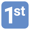 blue and white 1st icon